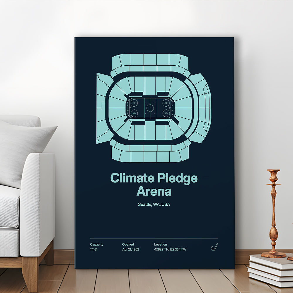 Seattle Kraken Stadium Print, Climate Pledge Arena Print, Fan Gifts, Sport Art, Canvas Print Wall Art