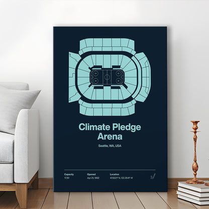 Seattle Kraken Stadium Print, Climate Pledge Arena Print, Fan Gifts, Sport Art, Canvas Print Wall Art