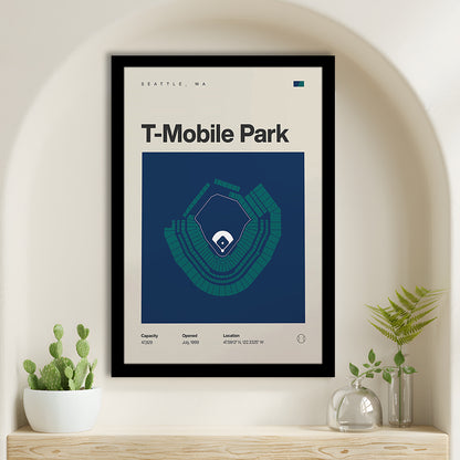 Seattle Mariners Stadium Print, T-Mobile Park Stadium Print, Gifts for him, Sport Art, Framed Art Print Wall Decor