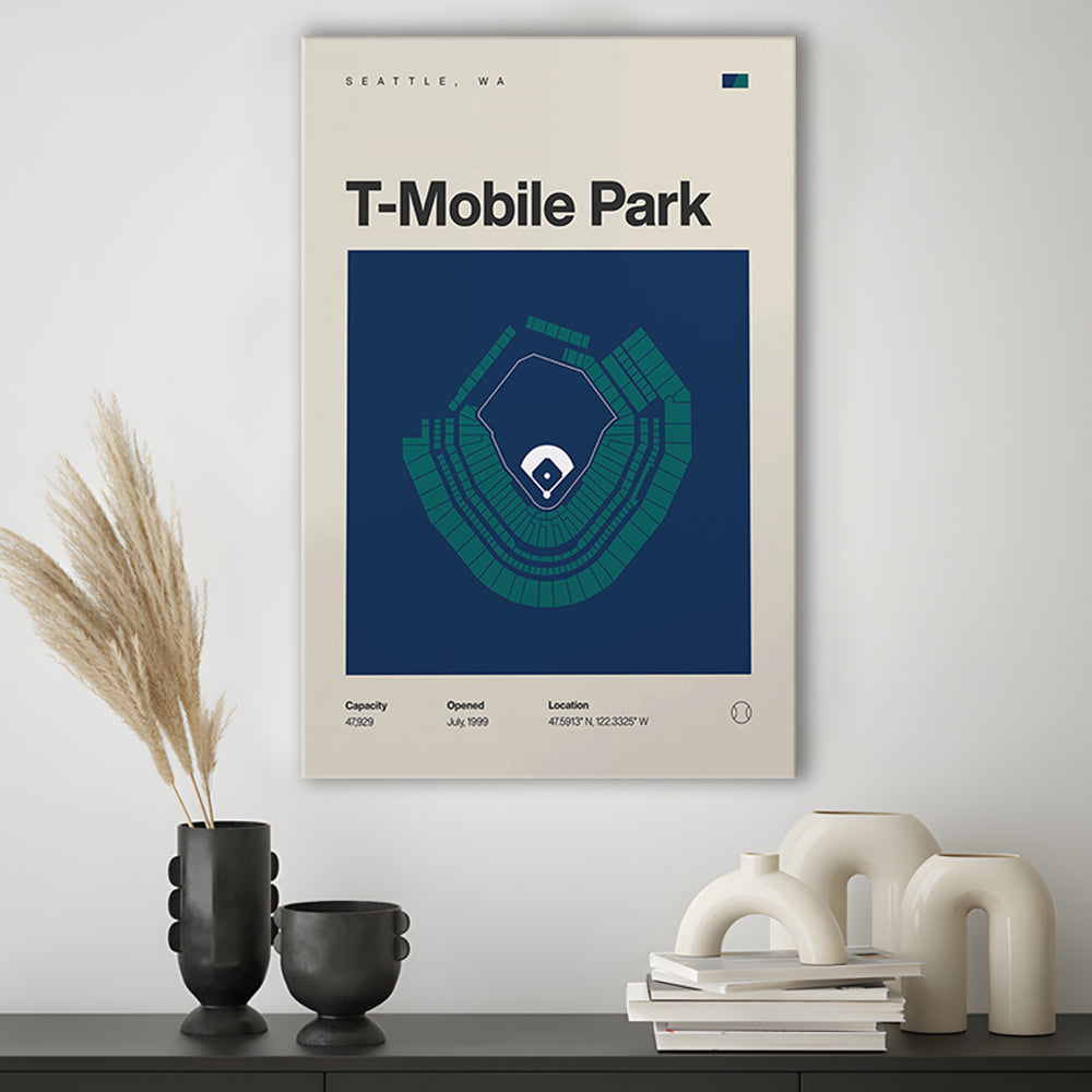 Seattle Mariners Stadium Print, T-Mobile Park Stadium Print, Fan Gifts, Sport Art, Canvas Print Wall Art