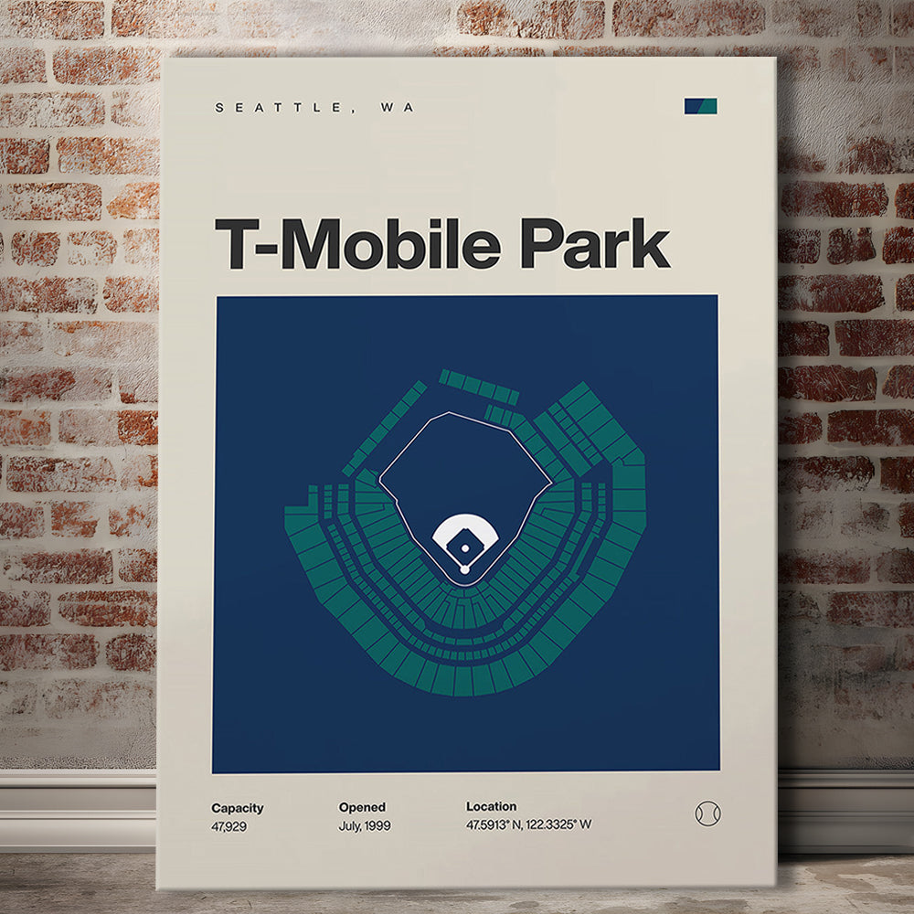 Seattle Mariners Stadium Print, T-Mobile Park Stadium Print, Fan Gifts, Sport Art, Canvas Print Wall Art