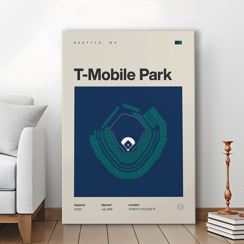 Seattle Mariners Stadium Print, T-Mobile Park Stadium Print, Fan Gifts, Sport Art, Canvas Print Wall Art