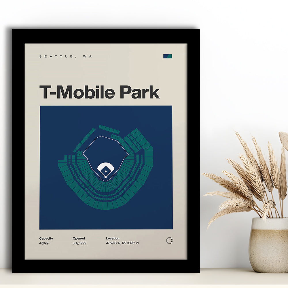 Seattle Mariners Stadium Print, T-Mobile Park Stadium Print, Gifts for him, Sport Art, Framed Art Print Wall Decor