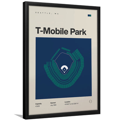 Seattle Mariners Stadium Print, T-Mobile Park Stadium Print, Gifts for him, Sport Art, Framed Art Print Wall Decor