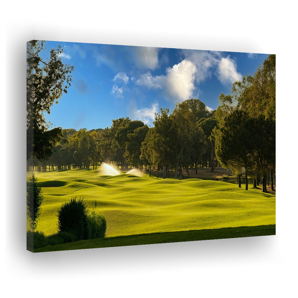 Serene Golf Course Under A Beautiful Sky, Golf Art Print,Gifts Golf Lover