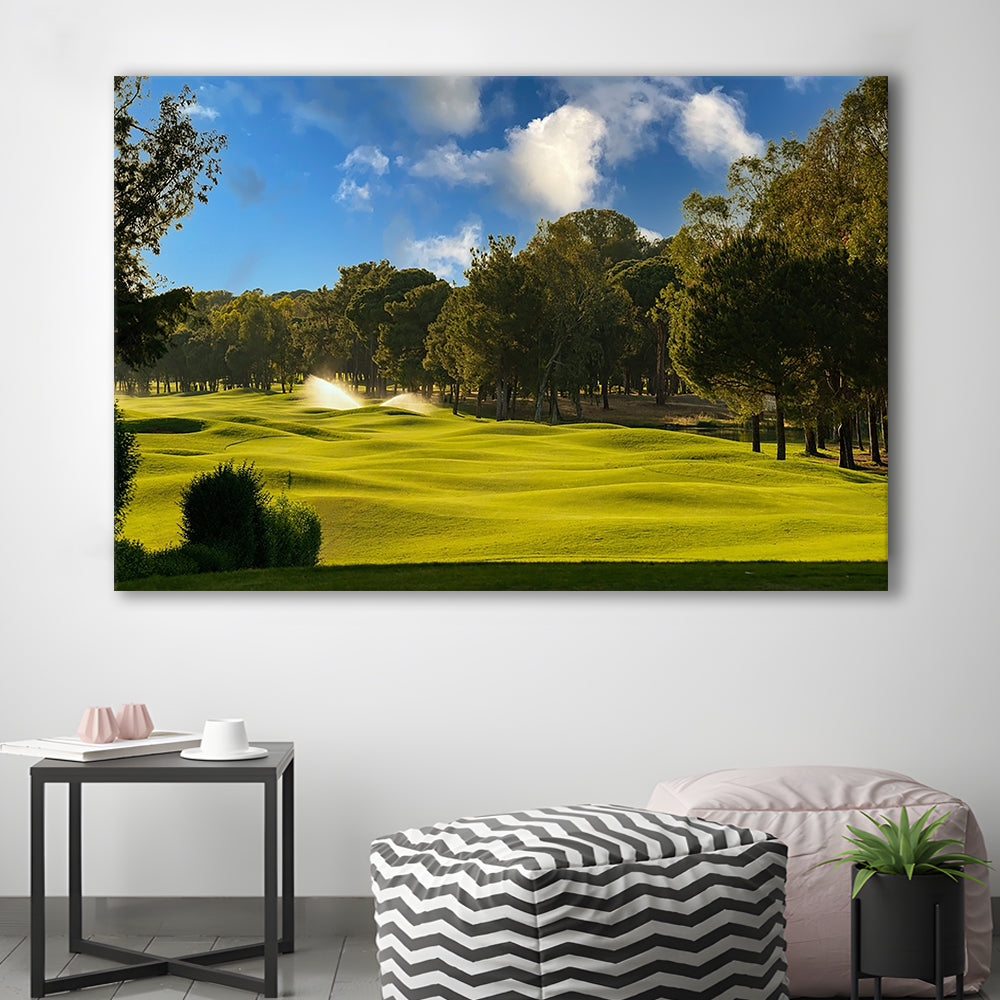 Serene Golf Course Under A Beautiful Sky, Golf Art Print,Gifts Golf Lover