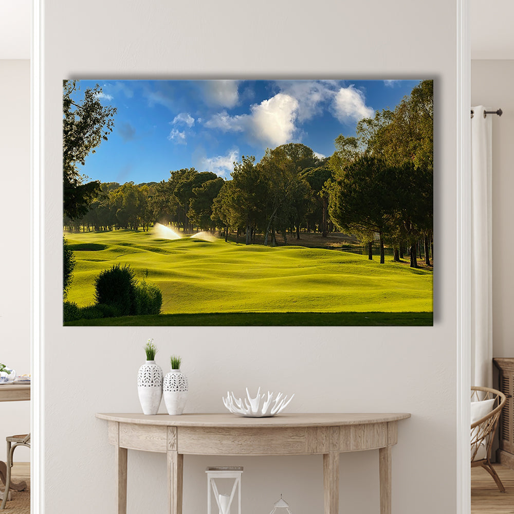 Serene Golf Course Under A Beautiful Sky, Golf Art Print,Gifts Golf Lover