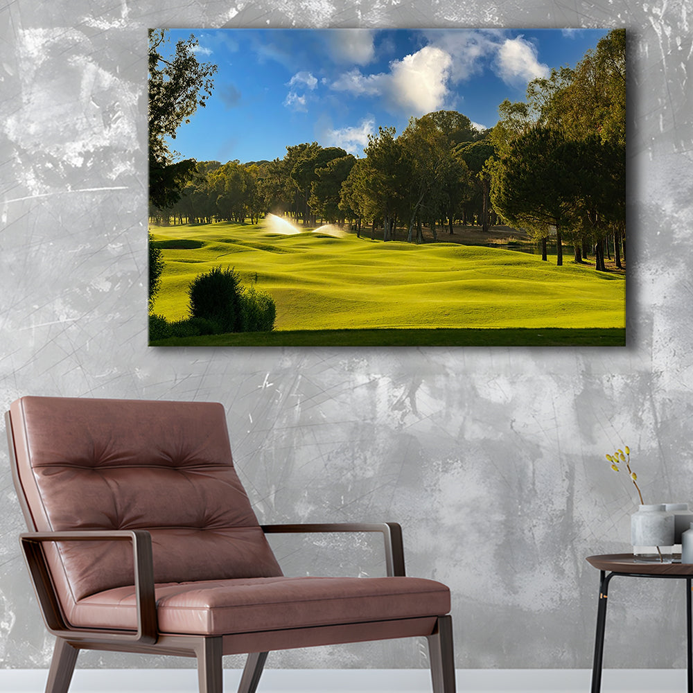 Serene Golf Course Under A Beautiful Sky, Golf Art Print,Gifts Golf Lover
