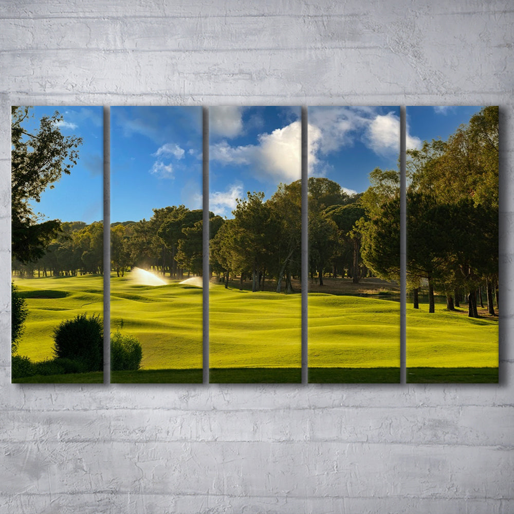 Serene Golf Course Under A Beautiful Sky, Golf Art Print, Extra Large Canvas Print Wall Art