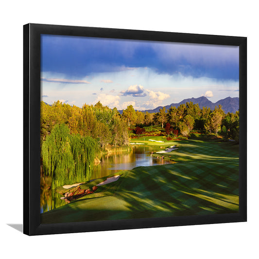 Shadow Creek Golf Club, Hole 04, North Las Vegas, Nevada, Framed Art Print Wall Decor, Picture Framed