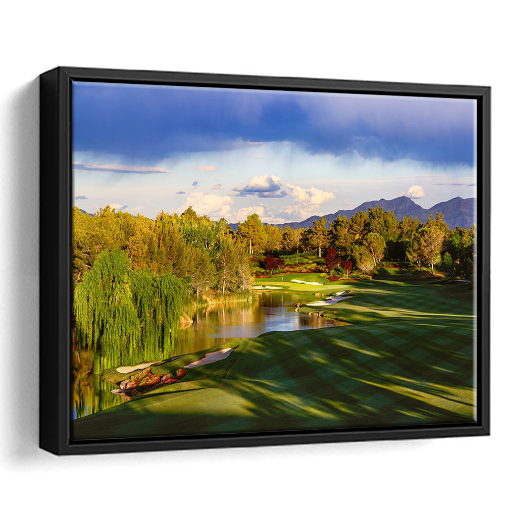 Shadow Creek Golf Club, Hole 04, North Las Vegas, Nevada, Floating Framed Canvas Print Wall Art