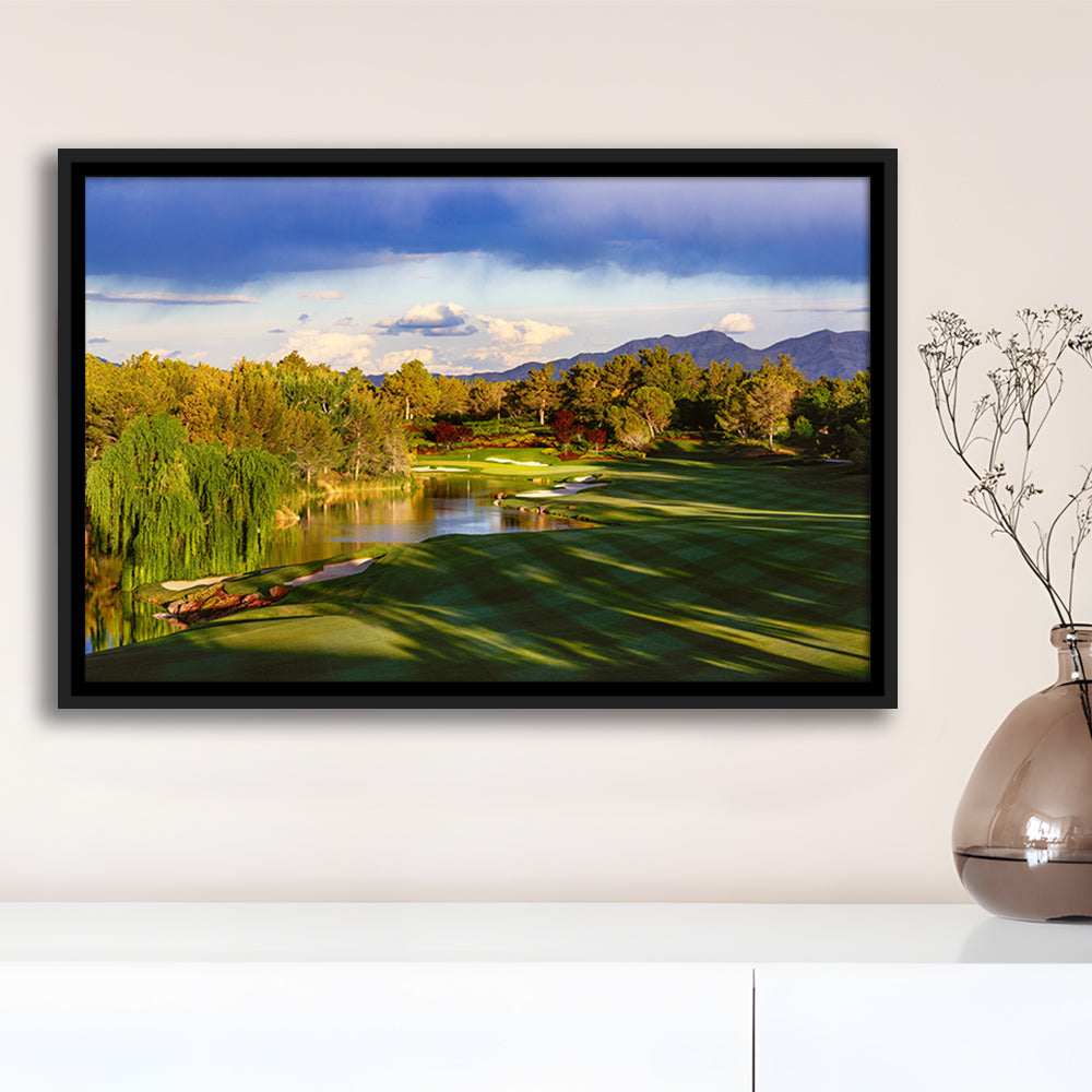 Shadow Creek Golf Club, Hole 04, North Las Vegas, Nevada, Floating Framed Canvas Print Wall Art