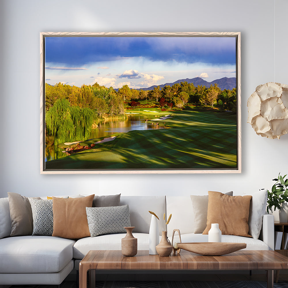 Shadow Creek Golf Club, Hole 04, North Las Vegas, Nevada, Floating Framed Canvas Print Wall Art