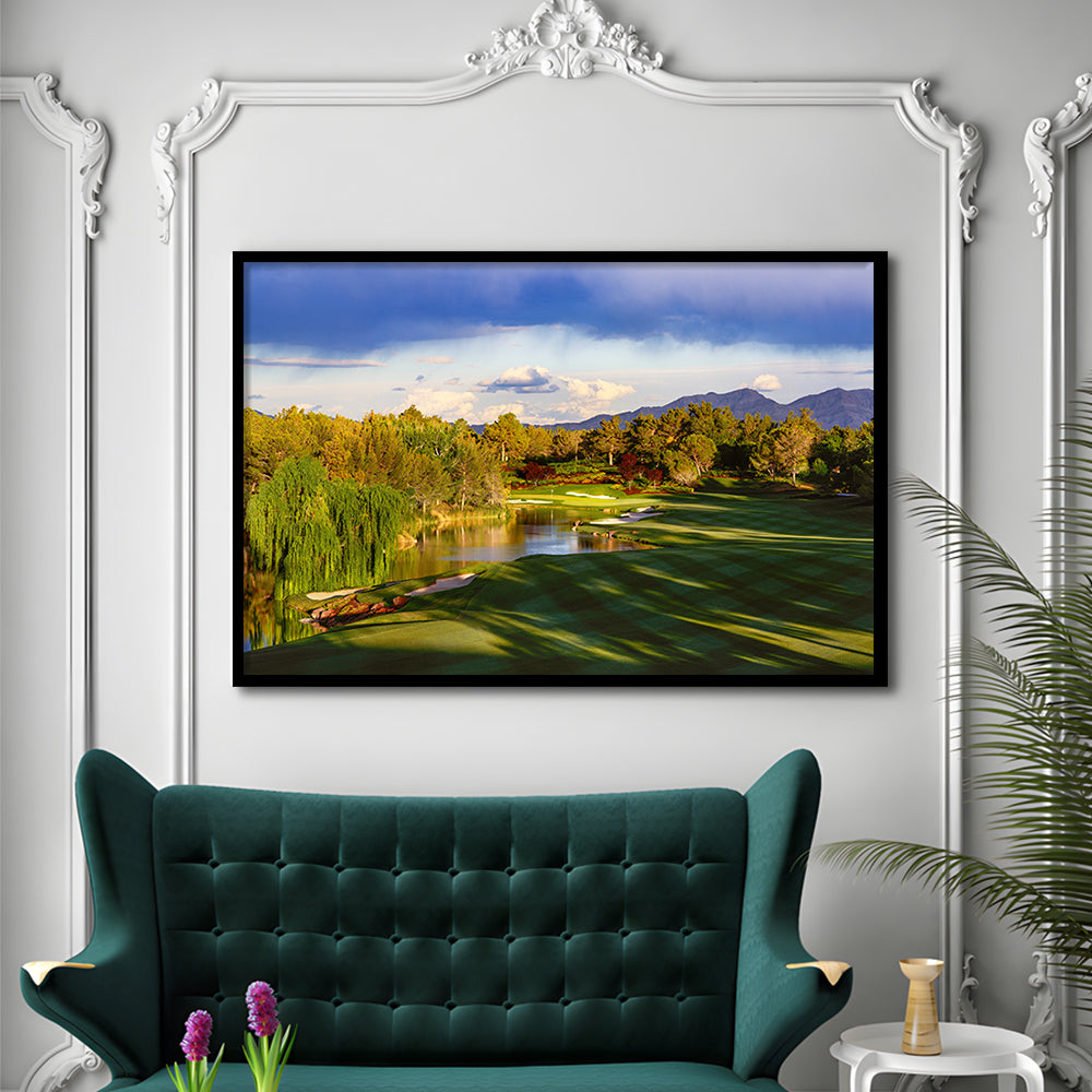 Shadow Creek Golf Club, Hole 04, North Las Vegas, Nevada, Framed Art Print Wall Decor, Picture Framed