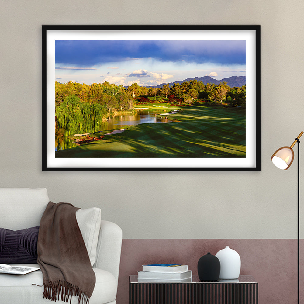 Shadow Creek Golf Club, Hole 04, North Las Vegas, Nevada, Goft Art Print, Framed Art Print White Border Wall Decor