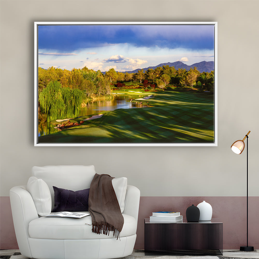 Shadow Creek Golf Club, Hole 04, North Las Vegas, Nevada, Floating Framed Canvas Print Wall Art