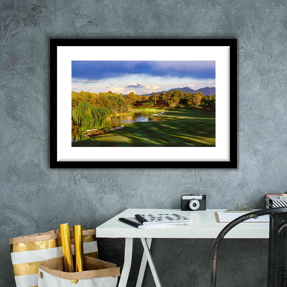 Shadow Creek Golf Club, Hole 04, North Las Vegas, Nevada, Goft Art Print, Framed Art Print White Border Wall Decor