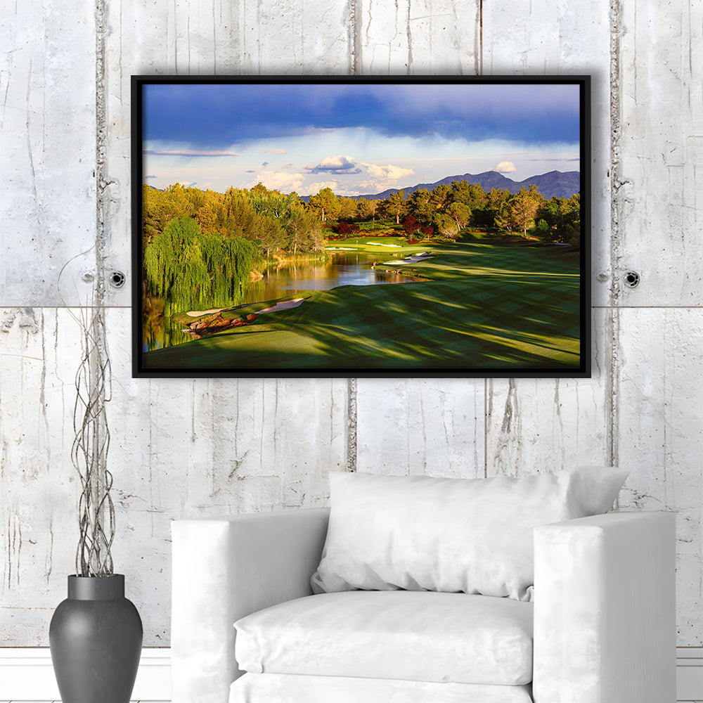 Shadow Creek Golf Club, Hole 04, North Las Vegas, Nevada, Floating Framed Canvas Print Wall Art