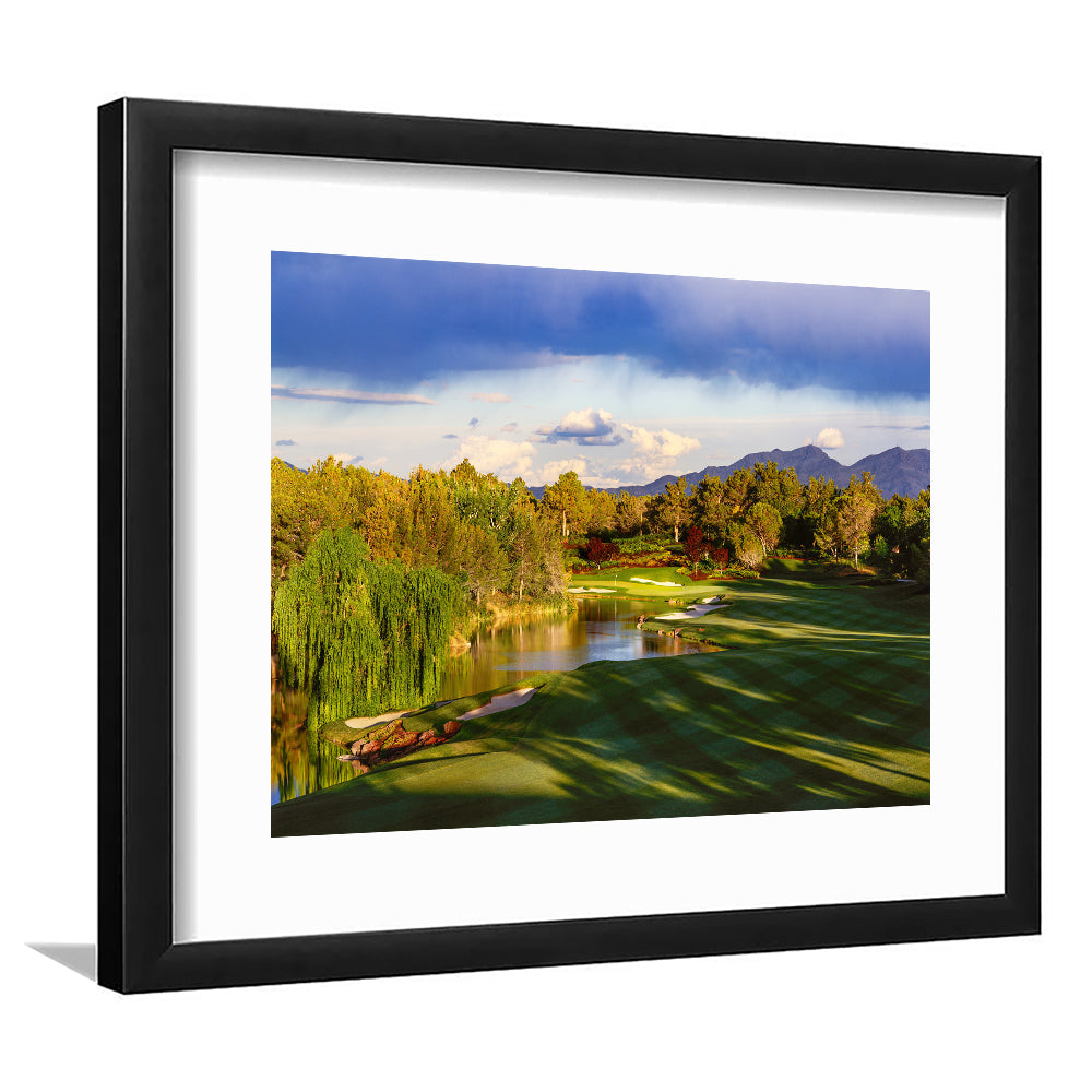 Shadow Creek Golf Club, Hole 04, North Las Vegas, Nevada, Goft Art Print, Framed Art Print White Border Wall Decor