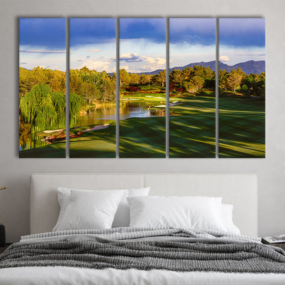 Shadow Creek Golf Club, Hole 04, North Las Vegas, Nevada, Golf Art Print, Extra Large Canvas Print Wall Art