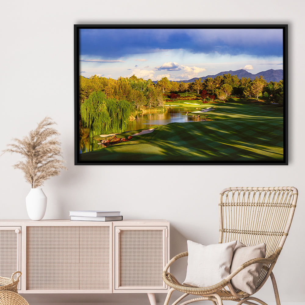 Shadow Creek Golf Club, Hole 04, North Las Vegas, Nevada, Floating Framed Canvas Print Wall Art
