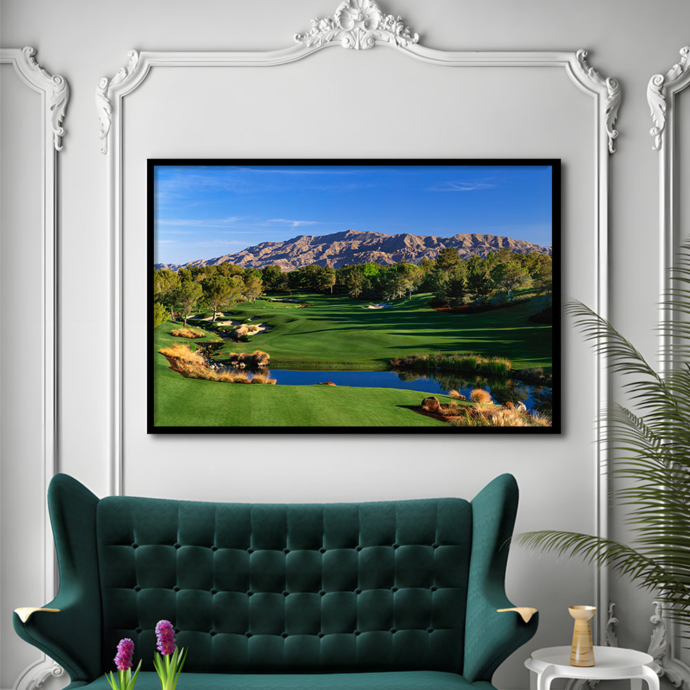 Shadow Creek Golf Club Hole 09, North Las Vegas, Nevada, Framed Art Print Wall Decor, Picture Framed