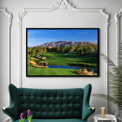 Shadow Creek Golf Club Hole 09, North Las Vegas, Nevada, Framed Art Print Wall Decor, Picture Framed
