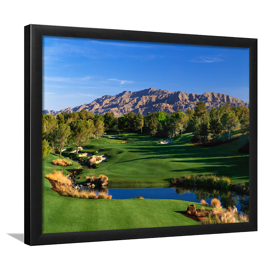 Shadow Creek Golf Club Hole 09, North Las Vegas, Nevada, Framed Art Print Wall Decor, Picture Framed