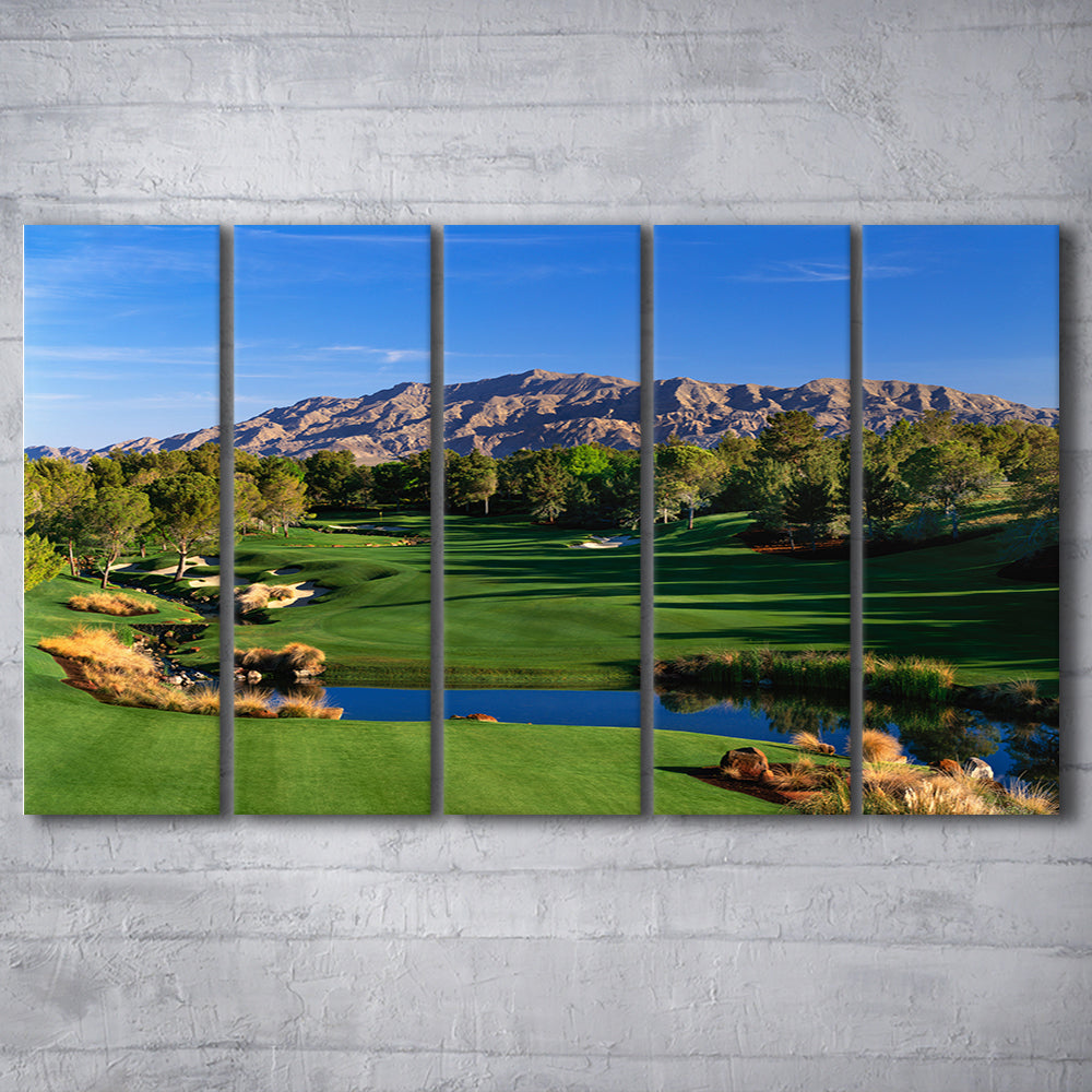 Shadow Creek Golf Club Hole 09, North Las Vegas, Nevada, Golf Art Print, Extra Large Canvas Print Wall Art