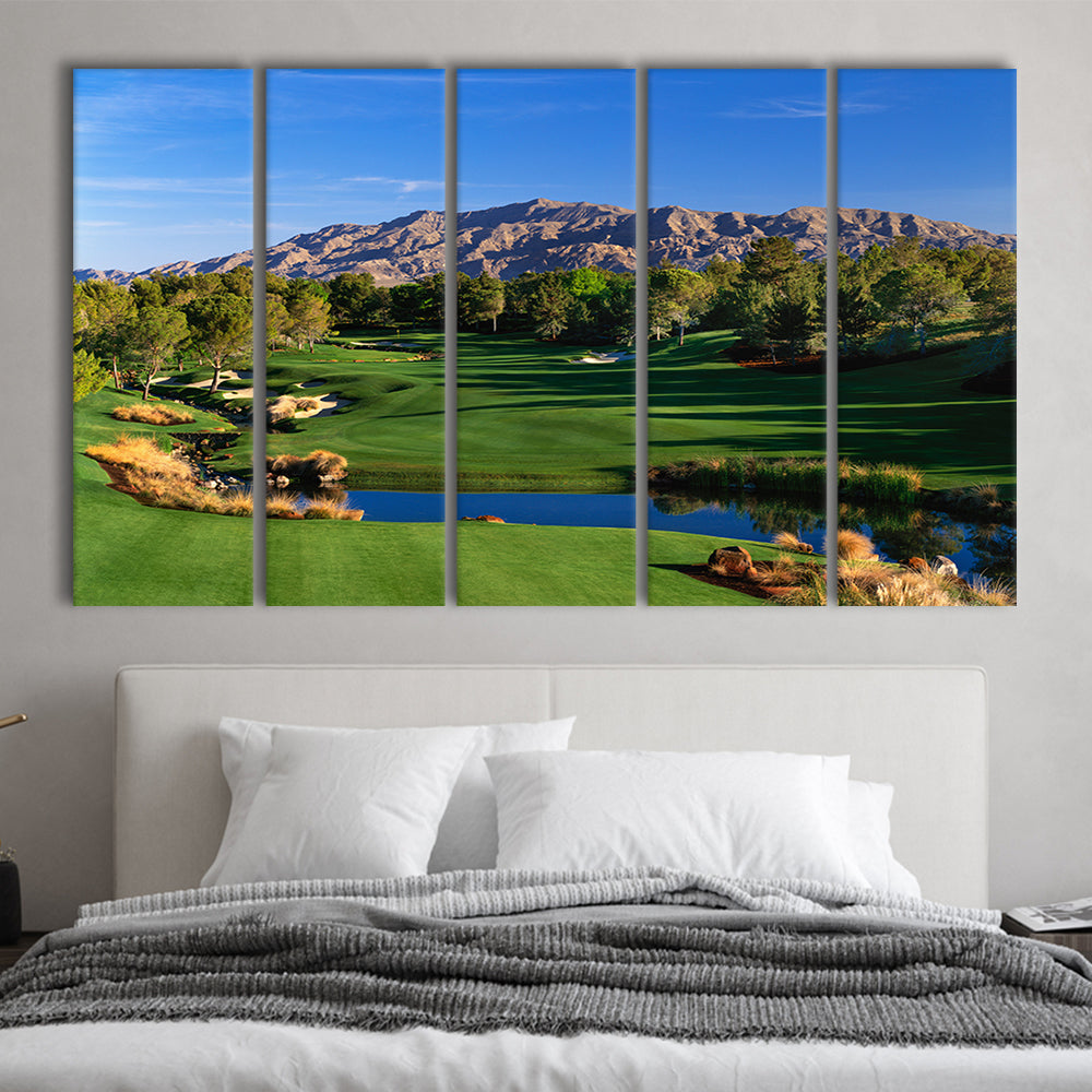 Shadow Creek Golf Club Hole 09, North Las Vegas, Nevada, Golf Art Print, Extra Large Canvas Print Wall Art