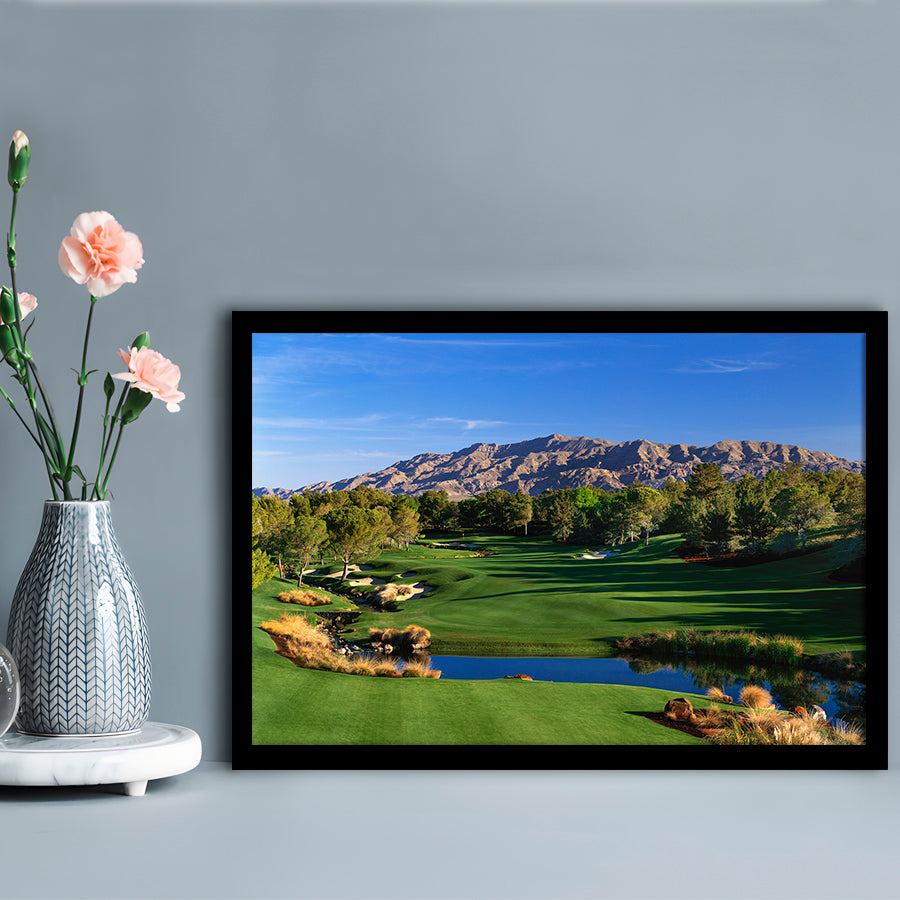 Shadow Creek Golf Club Hole 09, North Las Vegas, Nevada, Framed Art Print Wall Decor, Picture Framed