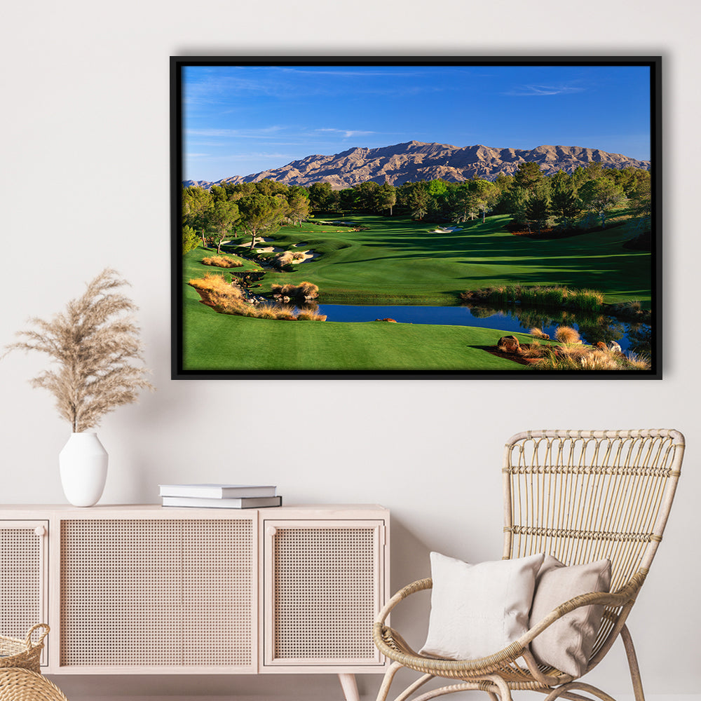 Shadow Creek Golf Club Hole 09, North Las Vegas, Nevada, Floating Framed Canvas Print Wall Art