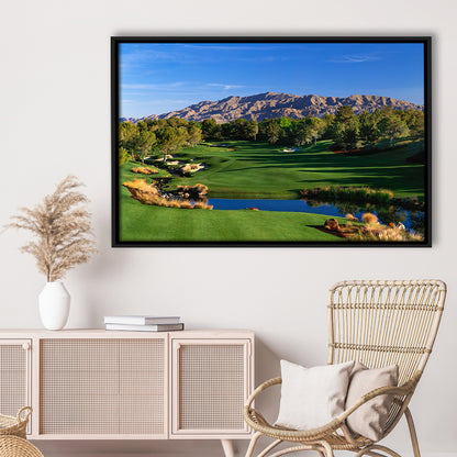 Shadow Creek Golf Club Hole 09, North Las Vegas, Nevada, Floating Framed Canvas Print Wall Art