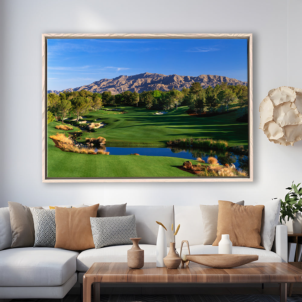 Shadow Creek Golf Club Hole 09, North Las Vegas, Nevada, Floating Framed Canvas Print Wall Art