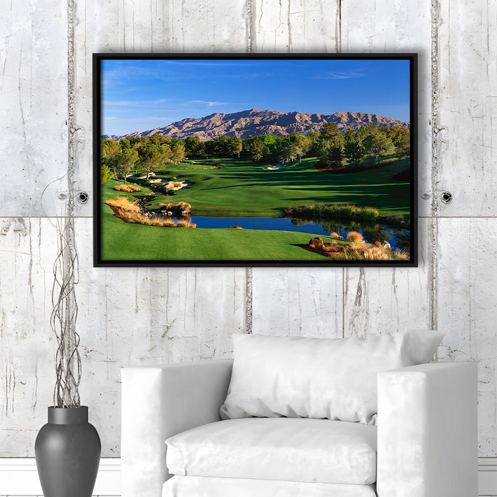 Shadow Creek Golf Club Hole 09, North Las Vegas, Nevada, Floating Framed Canvas Print Wall Art