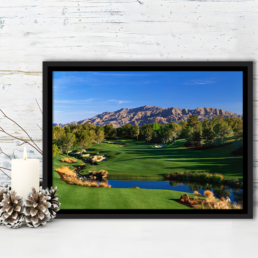 Shadow Creek Golf Club Hole 09, North Las Vegas, Nevada, Floating Framed Canvas Print Wall Art