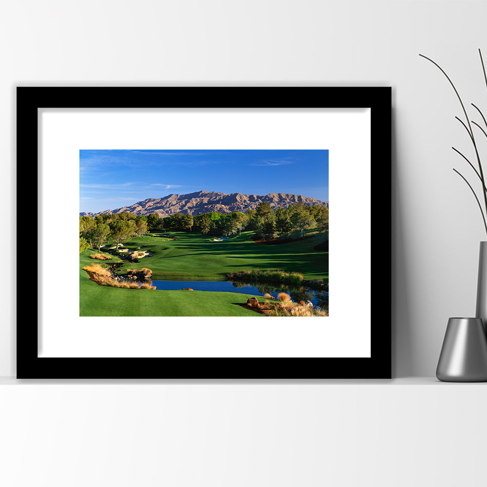 Shadow Creek Golf Club Hole 09, North Las Vegas, Nevada, Goft Art Print, Framed Art Print White Border Wall Decor
