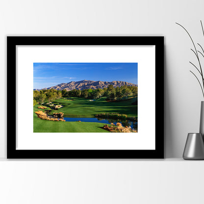 Shadow Creek Golf Club Hole 09, North Las Vegas, Nevada, Goft Art Print, Framed Art Print White Border Wall Decor