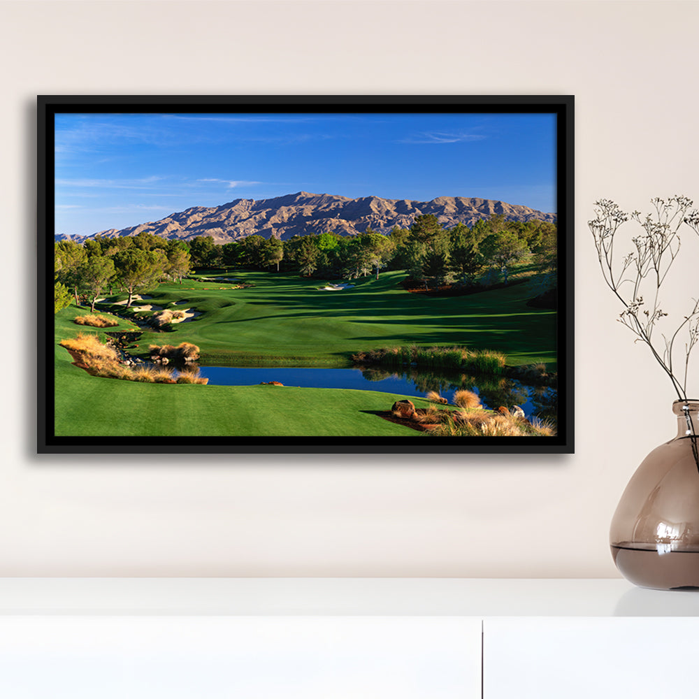 Shadow Creek Golf Club Hole 09, North Las Vegas, Nevada, Floating Framed Canvas Print Wall Art