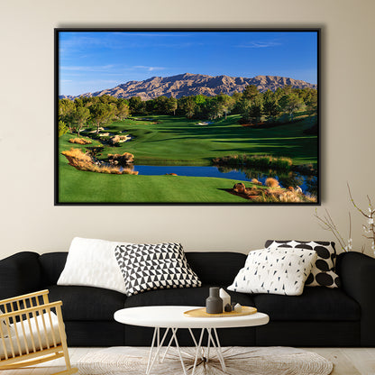 Shadow Creek Golf Club Hole 09, North Las Vegas, Nevada, Floating Framed Canvas Print Wall Art