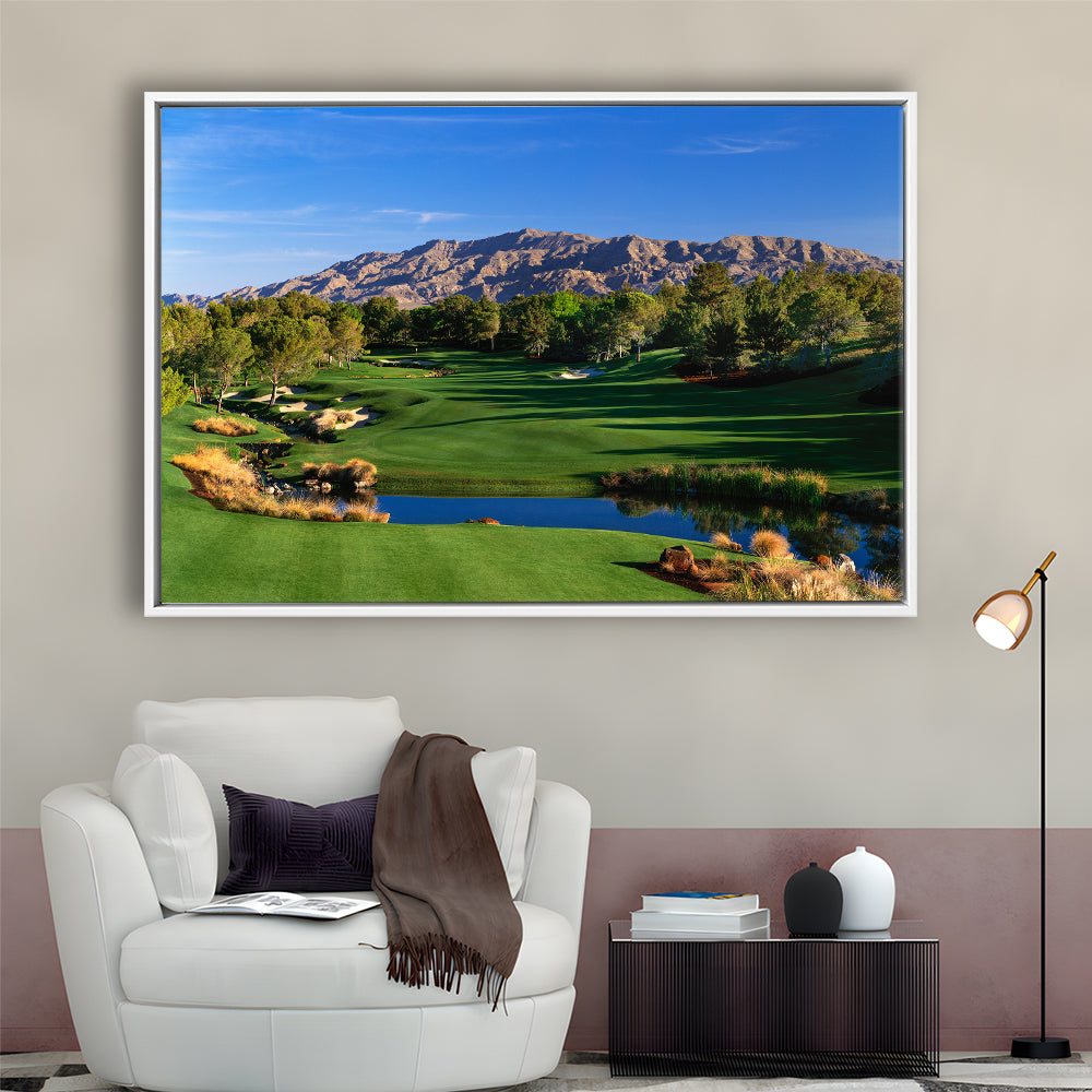 Shadow Creek Golf Club Hole 09, North Las Vegas, Nevada, Floating Framed Canvas Print Wall Art