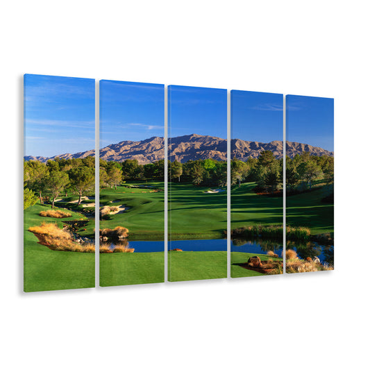 Shadow Creek Golf Club Hole 09, North Las Vegas, Nevada, Golf Art Print, Extra Large Canvas Print Wall Art