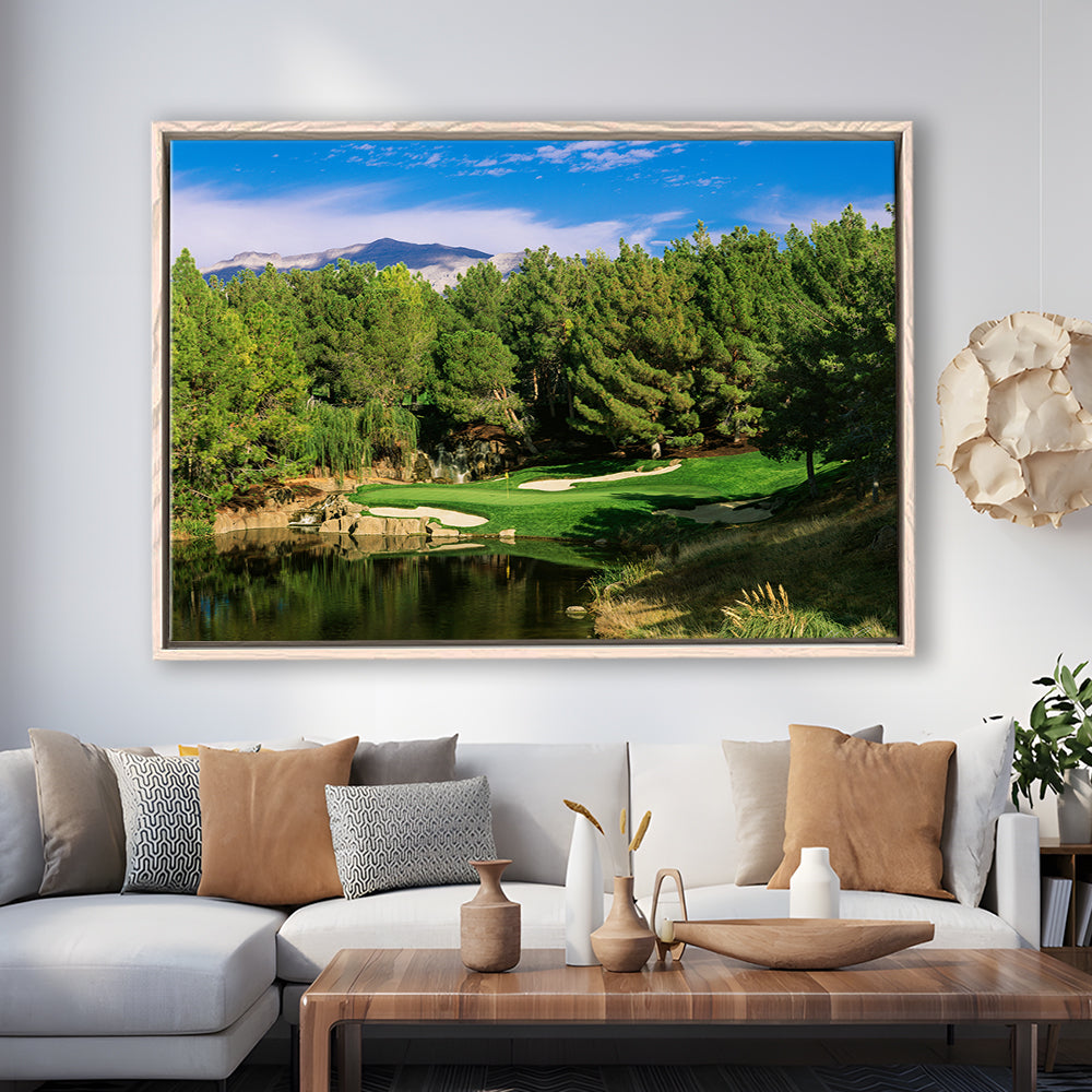 Shadow Creek Golf Club, Hole 17, North Las Vegas, Nevada, Floating Framed Canvas Print Wall Art