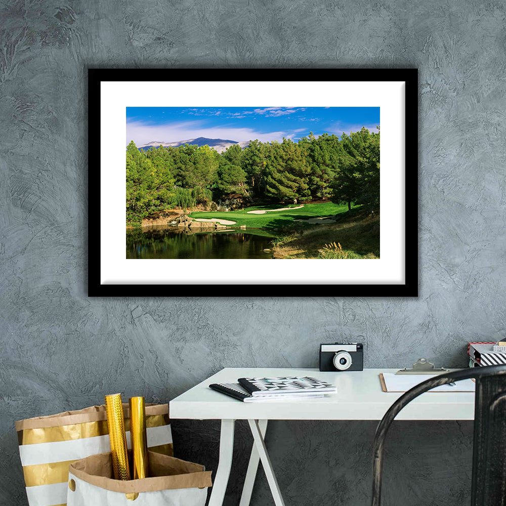 Shadow Creek Golf Club, Hole 17, North Las Vegas, Nevada, Goft Art Print, Framed Art Print White Border Wall Decor