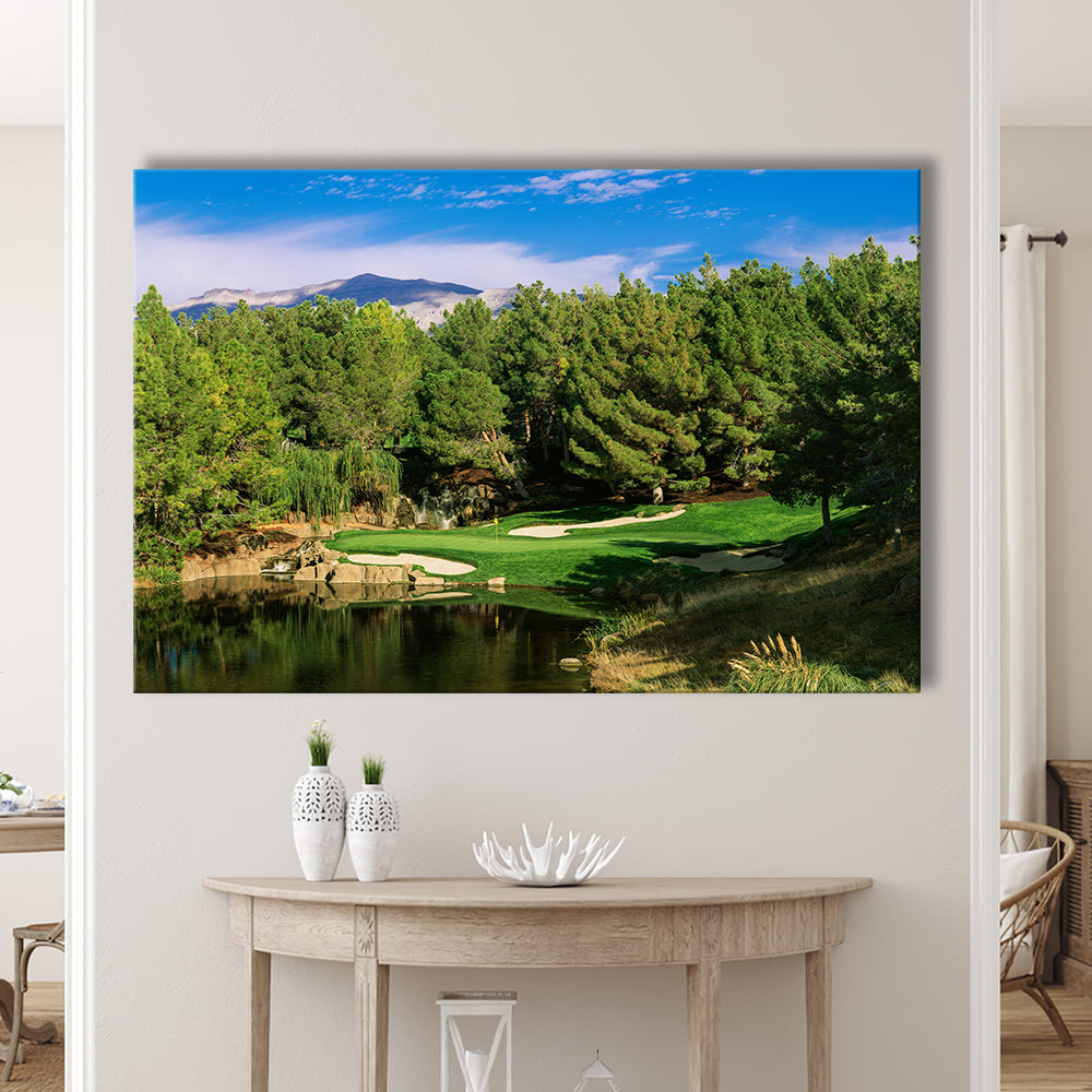 Shadow Creek Golf Club, Hole 17, North Las Vegas, Nevada, Golf Art Print,Gifts Golf Lover