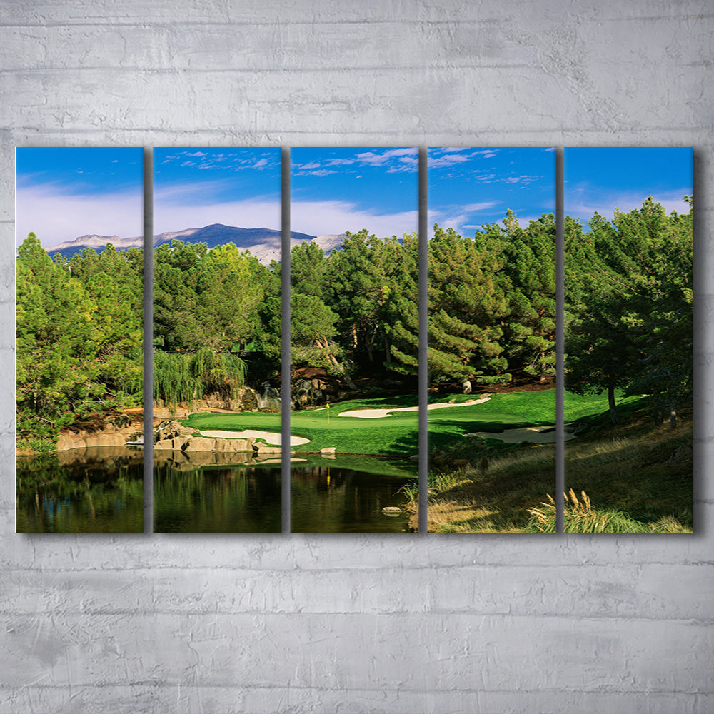 Shadow Creek Golf Club, Hole 17, North Las Vegas, Nevada, Golf Art Print, Extra Large Canvas Print Wall Art