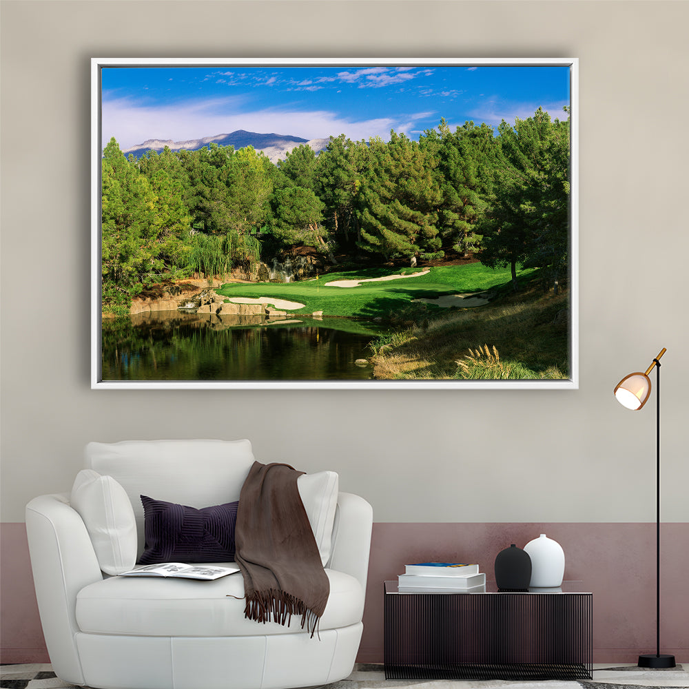 Shadow Creek Golf Club, Hole 17, North Las Vegas, Nevada, Floating Framed Canvas Print Wall Art