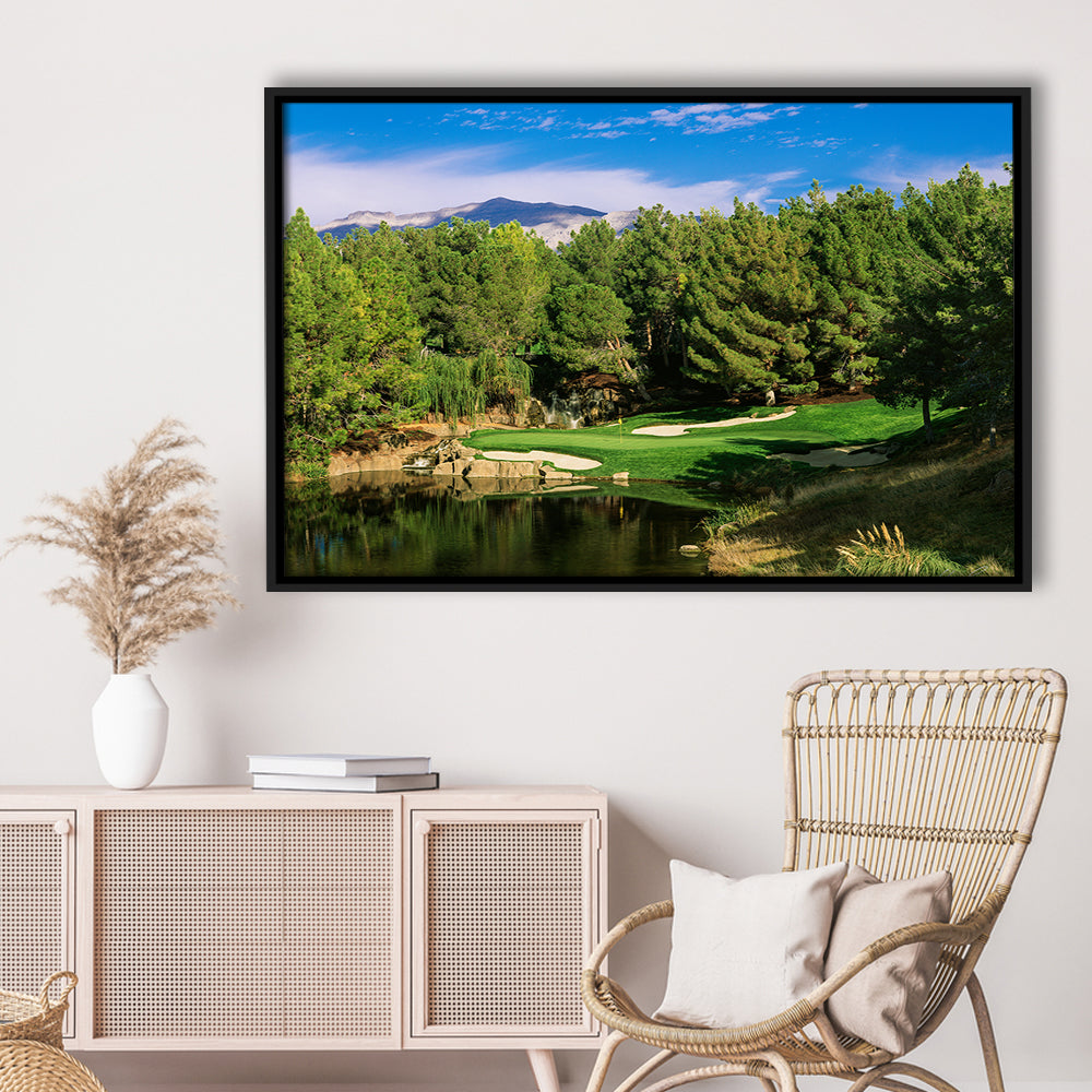 Shadow Creek Golf Club, Hole 17, North Las Vegas, Nevada, Floating Framed Canvas Print Wall Art