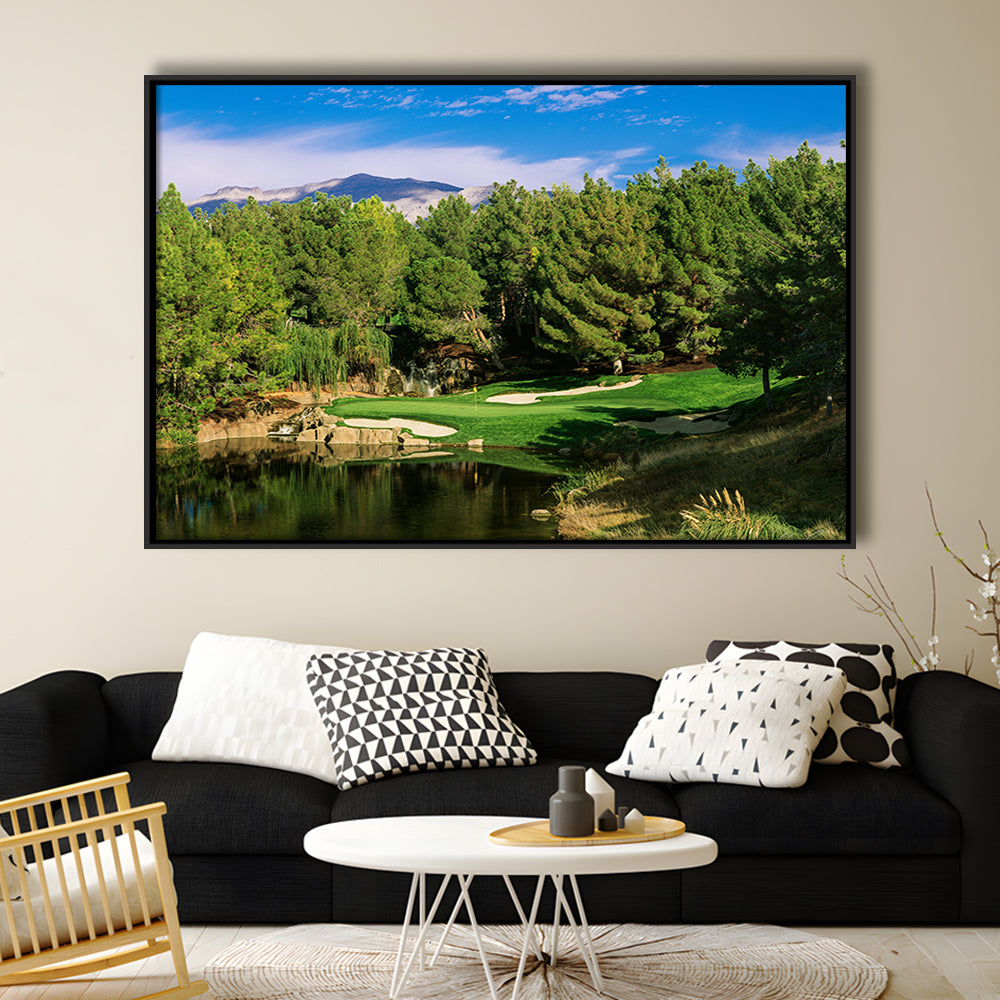 Shadow Creek Golf Club, Hole 17, North Las Vegas, Nevada, Floating Framed Canvas Print Wall Art
