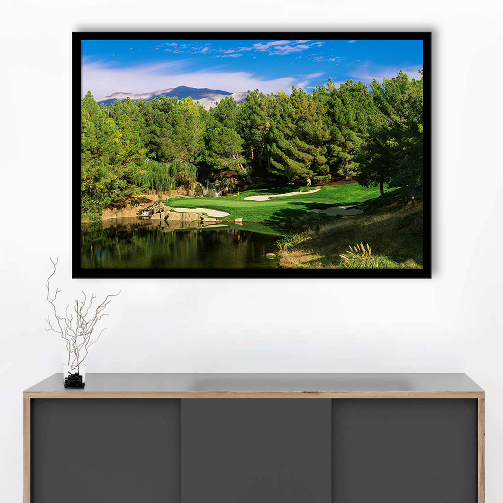 Shadow Creek Golf Club, Hole 17, North Las Vegas, Nevada, Framed Art Print Wall Decor, Picture Framed